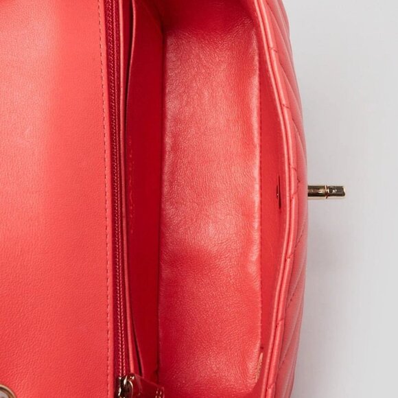 Chanel Pink Chevron Quilted Lambskin Leather Classic Mini Rectangular - Picture 8 of 9